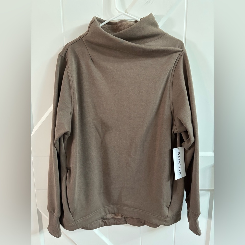 Athleta Brown Fleece Pullover